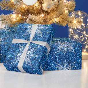 Glitter and snowflakes wrapping paper