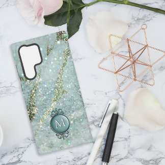 Glitter and Sparkles Gold and Green Samsung Galaxy Case