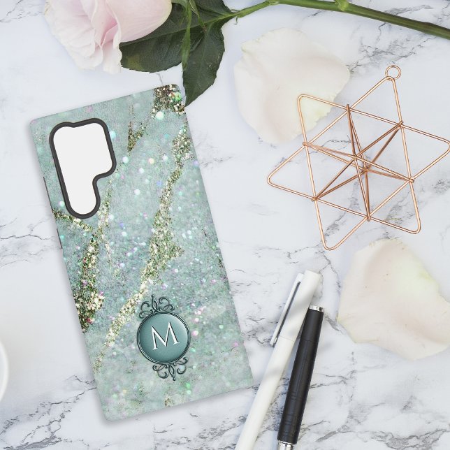 Glitter and Sparkles Gold and Green  Samsung Galaxy S22 Ultra Case (Creator Uploaded)