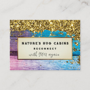 *~*   Glitter AP49  Rustic QR Weathered Wood Business Card