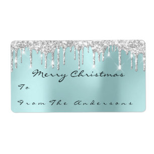 Glitter Aqua Silver Grey Holidays Christmas Season