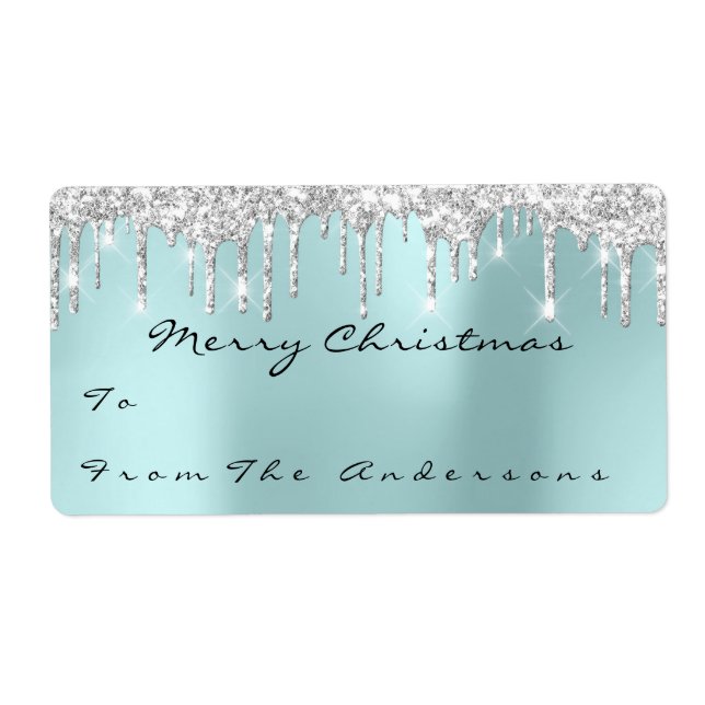 Glitter Aqua Silver Grey Holidays Christmas Season (Front)
