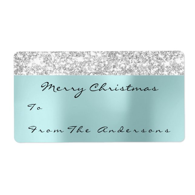 Glitter Aqua Silver Grey Holidays Christmas Season (Front)