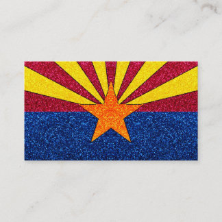 Glitter Arizona flag customisable business cards