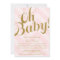 Glitter Baby Shower Invitation with Pink Chevron