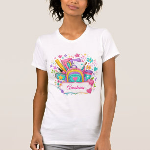 Glitter Backpack School Supplies Back to School T-Shirt