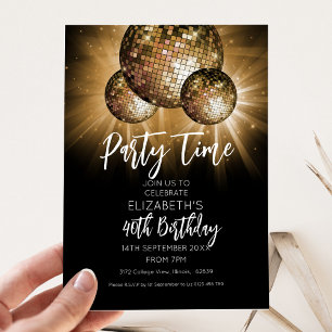 Glitter Ball Party Time Invitation