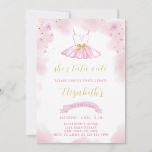 Glitter Ballerina Birthday Invitation