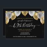 Glitter Balloons 40th Birthday Party Invitation<br><div class="desc">Elegant faux silver and gold glitter balloons on the top border. All text is adjustable and easy to change for your own party needs. Great elegant save the date birthday party template design.  any year,  age can be changed</div>