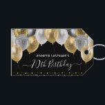 Glitter Balloons 70th Birthday Party Gift Tags<br><div class="desc">Elegant faux silver and gold glitter balloons on the top border. All text is adjustable and easy to change for your own party needs. Great elegant birthday party template design. any year, age can be changed Glitter balloons, fancy, chic, elegant faux glitter personalised 70th birthday Thank you gift tags. gold...</div>