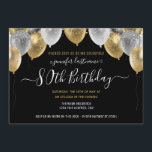 Glitter Balloons 80th Birthday Party Invitation<br><div class="desc">Elegant faux silver and gold glitter balloons on the top border. All text is adjustable and easy to change for your own party needs. Great elegant save the date birthday party template design.  any year,  age can be changed</div>