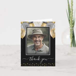 Glitter Balloons Thank You Photo Card