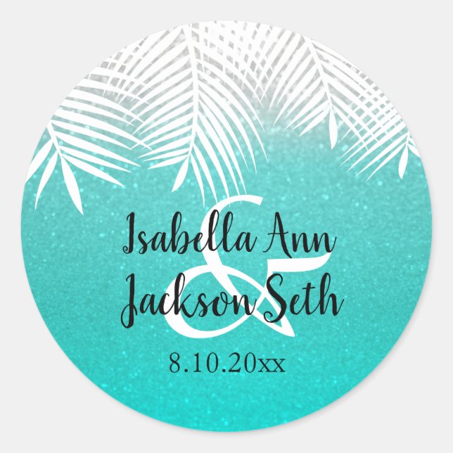 Glitter Beach Classic Round Sticker (Front)