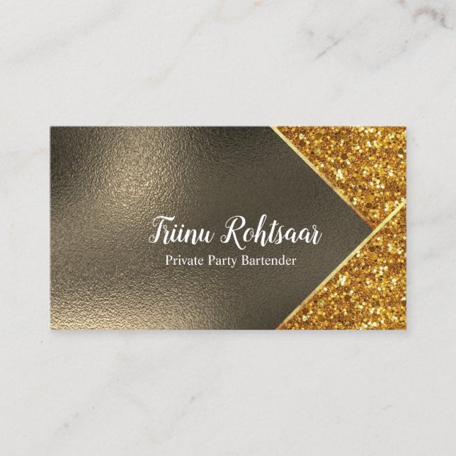 Glitter Beauty Gold Business Card (Front)