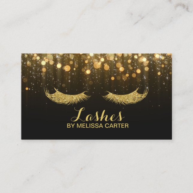 Glitter Beauty Salon Makeup Artist Lash Extensions Business Card (Front)