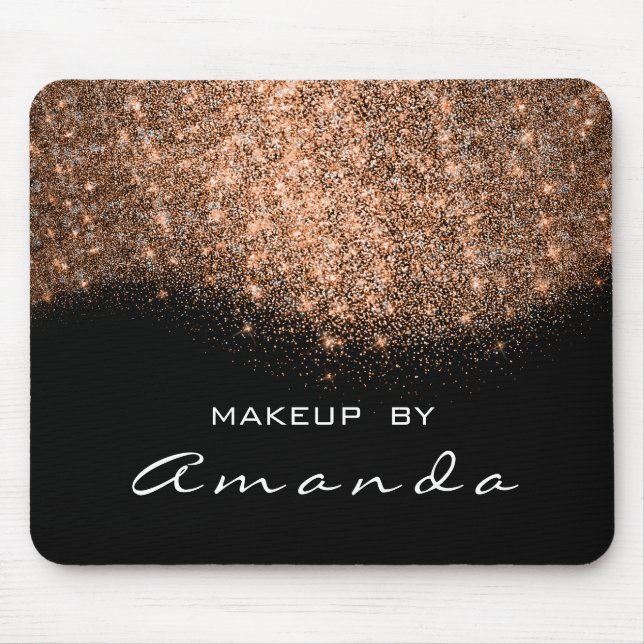 Glitter Beauty Studio Makeup Copper Black White Mouse Mat (Front)