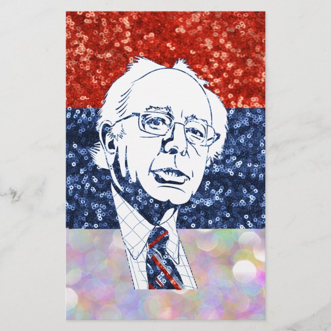 glitter bernie sanders stationery (Front)