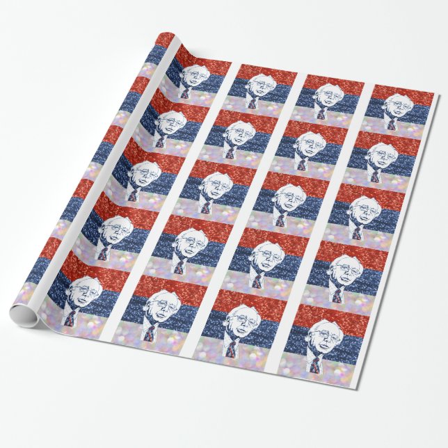 glitter bernie sanders wrapping paper (Unrolled)