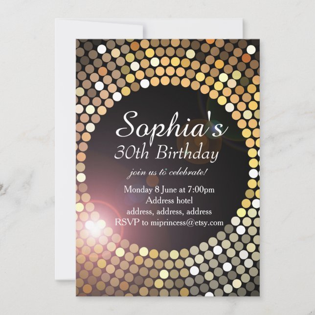 glitter birthday invitation (Front)