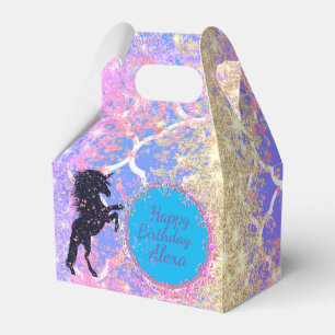 Glitter Birthday Whimsical Unicorn Custom Favour Box