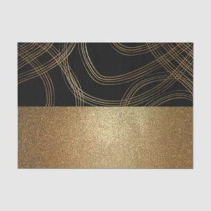 Glitter Black and Bronze Modern Luxury Glam Chic Tissue Paper