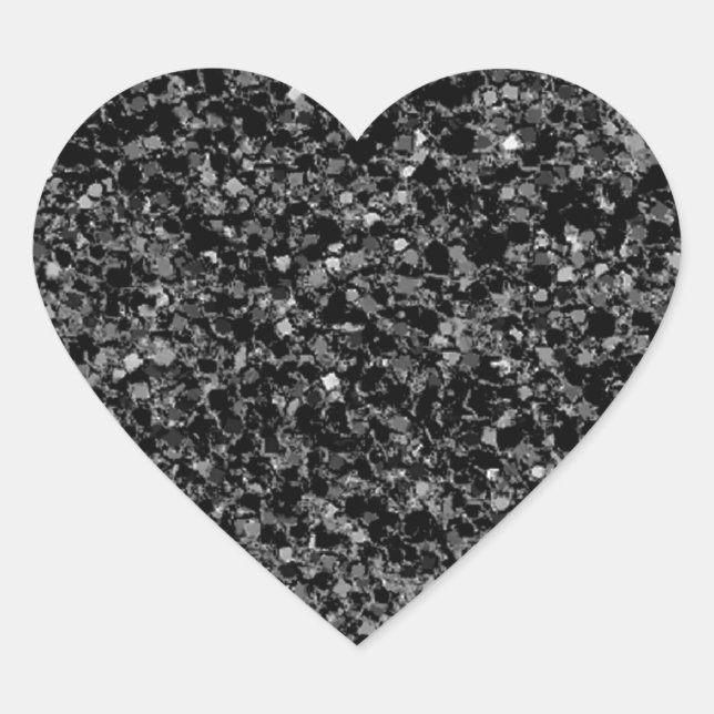 Glitter black heart sticker (Front)