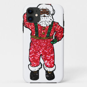 glitter black santa claus iPhone 11 case