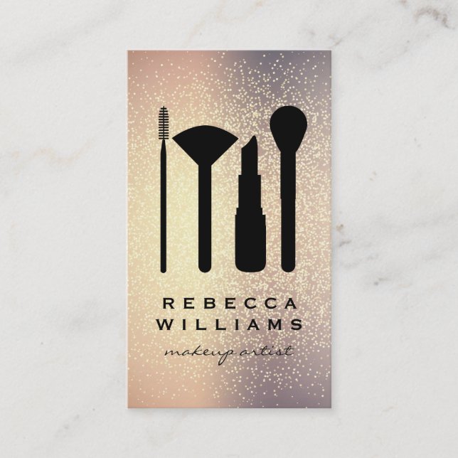 Glitter Blend Background Makeup Set Business Card (Front)