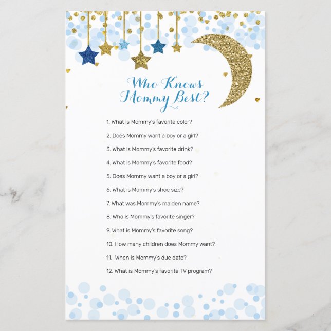 Glitter blue moon  Watercolor Who Knows Mummy Best (Front)