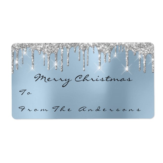 Glitter Blue Silver Gray Holidays Christmas Season (Front)