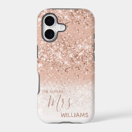 Glitter Blush Pink Rose Gold Future Mrs Bride