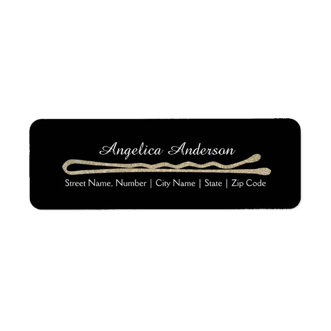 Glitter Bobby Pin Return Address Label (Front)