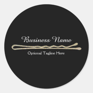 Glitter Bobby Pin Round Sticker