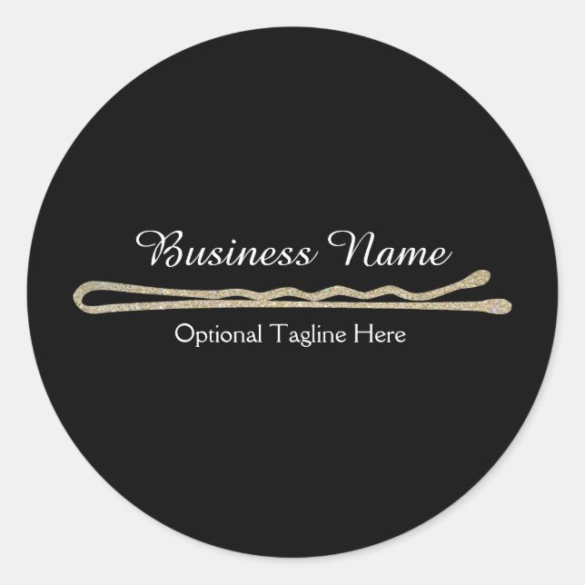 Glitter Bobby Pin Round Sticker (Front)