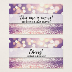 Glitter Bokeh Drink Tickets w/ Modern Handwriting