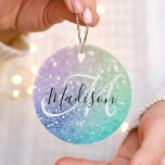 Glitter Bokeh Glamourous Elegant Ceramic Tree Decoration<br><div class="desc">Easily personalise this elegant colourful bokeh glitter pattern with your custom name and/or monogram.</div>