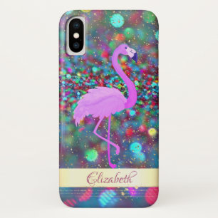 Glitter Bokeh  Gold Confetti,Flaming- Personalised iPhone X Case