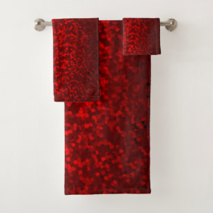 Glitter bokeh sparkle print bath towel set