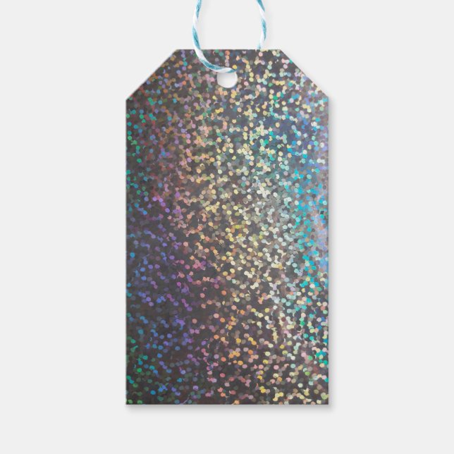 Glitter bokeh sparkle print gift tags (Front)