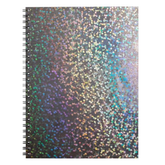 Glitter bokeh sparkle print notebook (Front)