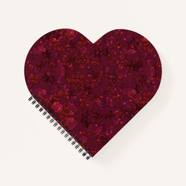 Glitter bokeh sparkle print notebook (Front)