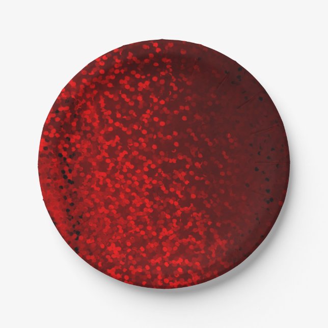 Glitter bokeh sparkle print paper plate (Front)