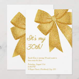 Glitter Bow “It’s My 30th!” Funny Adult Birthday  Invitation