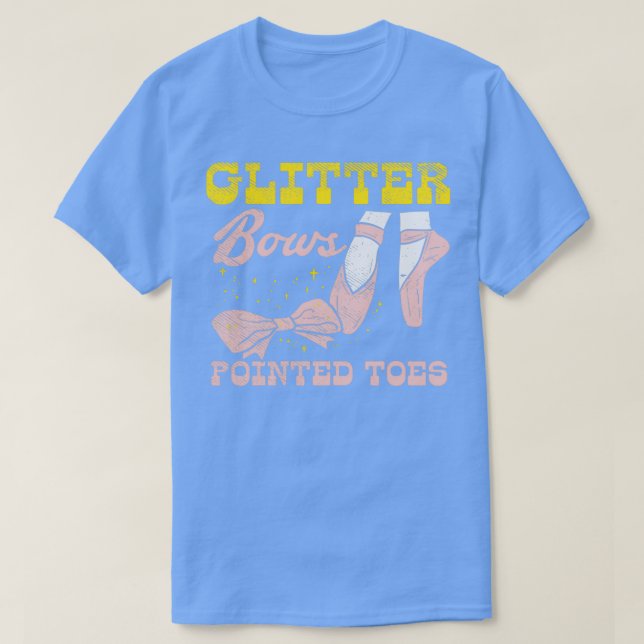 Glitter Bows Pointed Toes T-Shirt (Design Front)