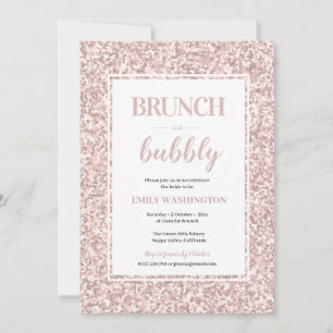 Glitter Bridal shower Brunch & Bubbly Invitation