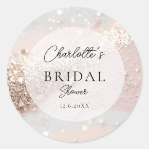 Glitter Bridal Shower Classic Round Sticker