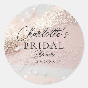 Glitter Bridal Shower  Classic Round Sticker