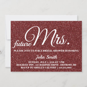 Glitter Bridal Shower future Mrs. Invitation