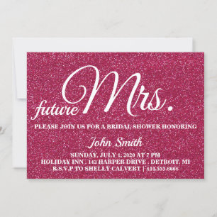 Glitter Bridal Shower future Mrs. Invitation