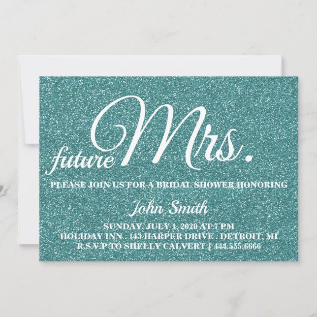 Glitter Bridal Shower future Mrs. Invitation (Front)